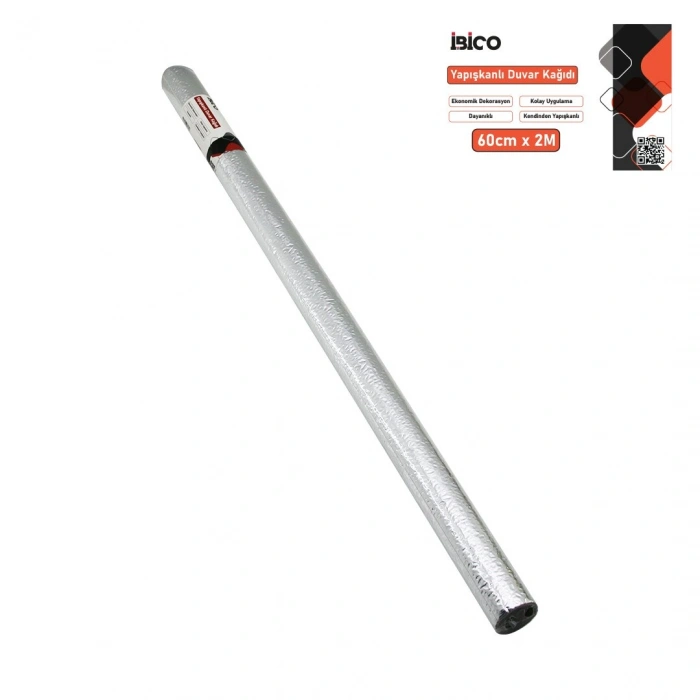 2MT X 60CM ALÜMİNYUM GÜMÜŞ TEZGAH ÜSTÜ FOLYO STİCKER - DUVAR KAĞIT KENDİNDEN YAPIŞKANLI - EKO DEKORASYON - DAYANIKLI (5263)
