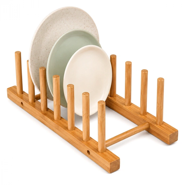 2PCS BAMBU - AHŞAP TEZGAH ÜSTÜ TABAKLIK - BULAŞIKLIK (5263)