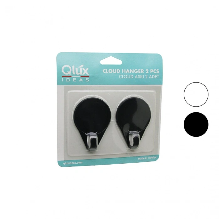 2PCS CLOUD ASKI SİYAH - BEYAZ PLASTİK YAPIŞKANLI MONTAJ (5263)