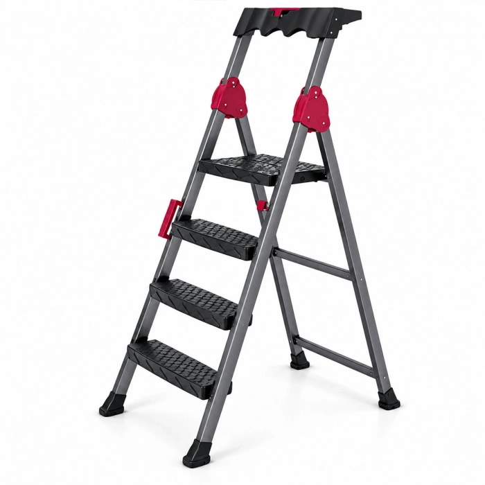 3+1 BASAMAKLI METAL MERDİVEN 150KG.TAŞIMA (5263)
