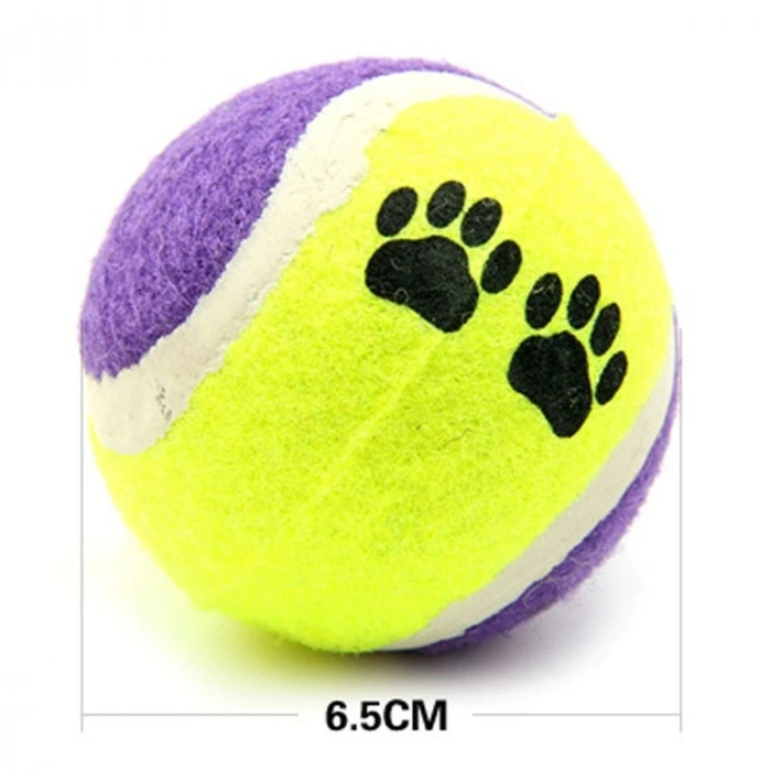 3'lü Renkli Desenli Tenis Topu Kedi Köpek Oyuncağı (5263)