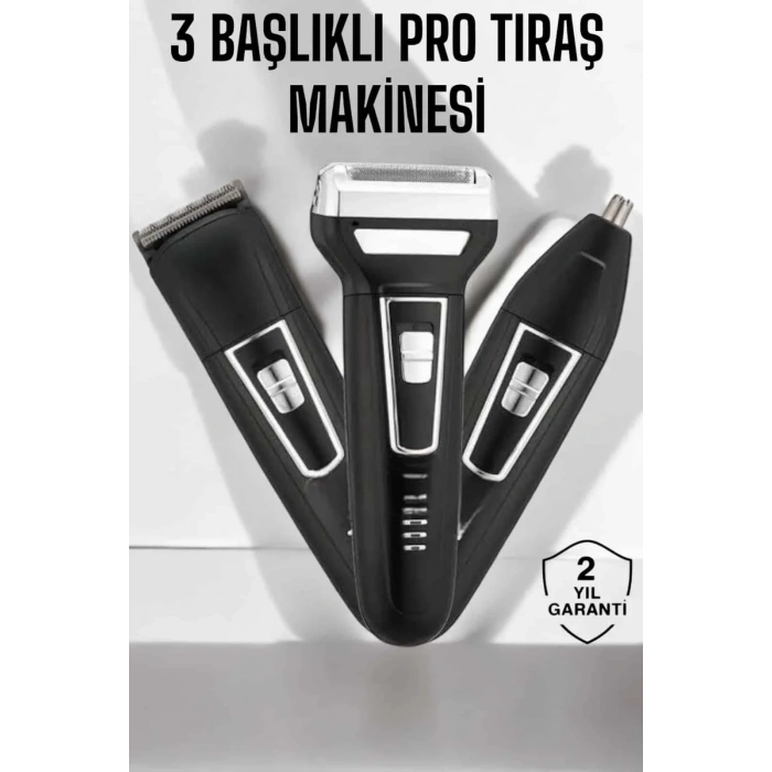 3 Başlıklı Profesyonel Tıraş Makinesi
