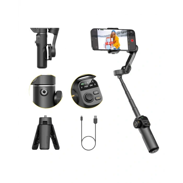 3 Eksen Telefon Gimbal Stabilizer Video Sabitleyici Vlog Ve Çekim Atı