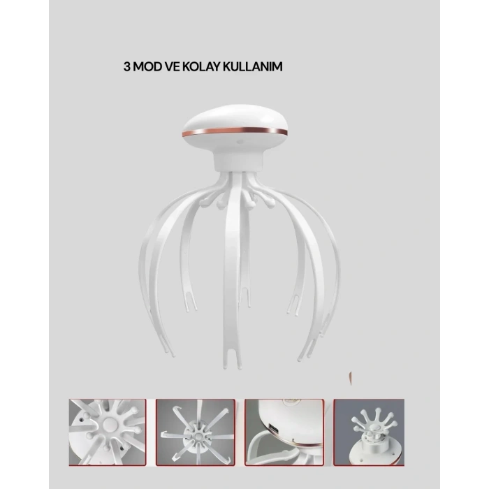 3 Kademeli Elektrikli Kafa Masaj Aleti Stres Giderici Ev Tipi Masaj