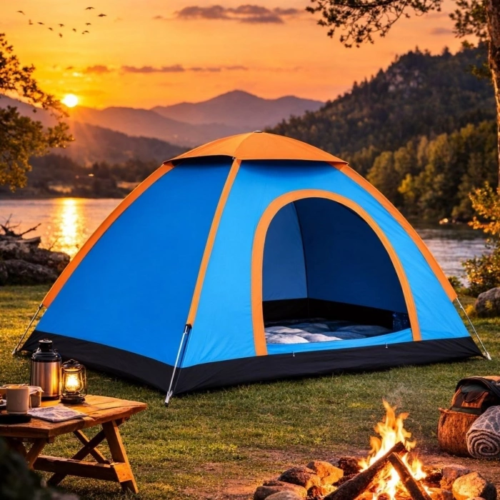3 Kişilik Yarı Otomatik Kurulum Kamp Çadırı – Suya Dayanıklı, Taşıma Çantalı Outdoor Aile Çadırı, Piknik, Plaj ve Doğa 200x150x110 cm (5263)