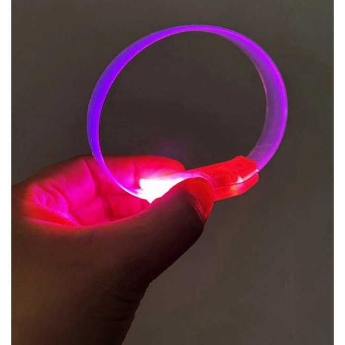 3 Modlu Pilli LED Işıklı Esnek Parti Bilekliği Pembe (5263)