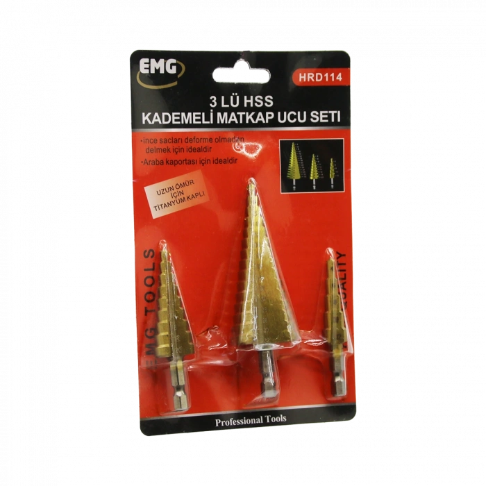 3 PARÇA  HSS KADEMELİ MATKAP UCU SET (5263)