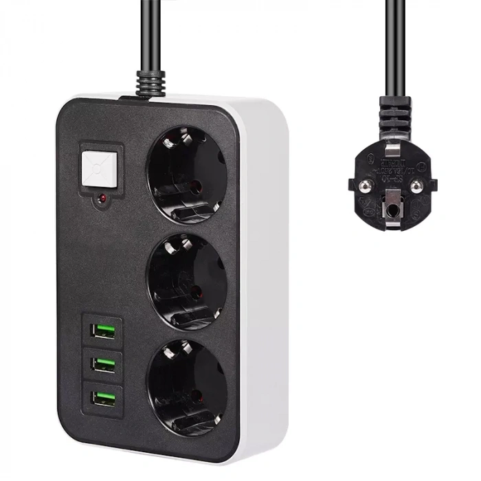 3 USB’li 3’lü 1.8 m Akım Korumalı Priz (5263)