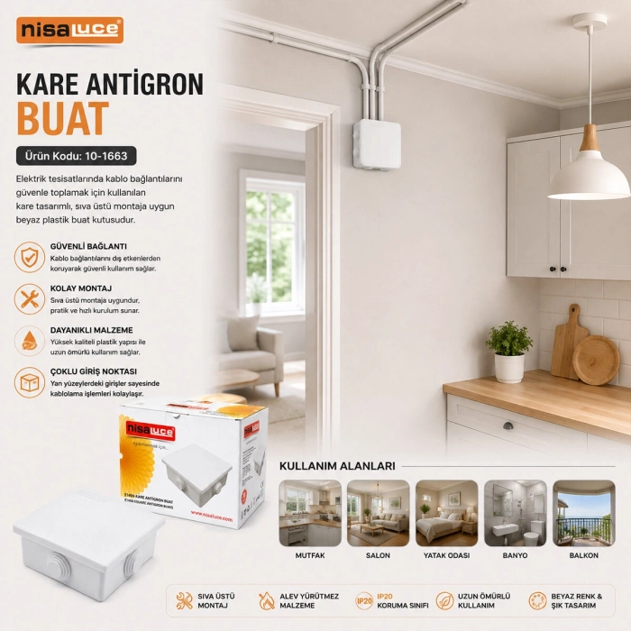 30 ADET IP40 ANTİGRON KARE BUAT (5263)