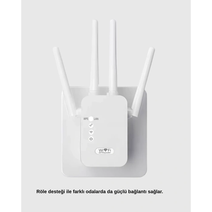 300mbps Wifi Menzil Genişletici 4 Antenli Wpa3 Güvenlikli Priz Tipi Repeater