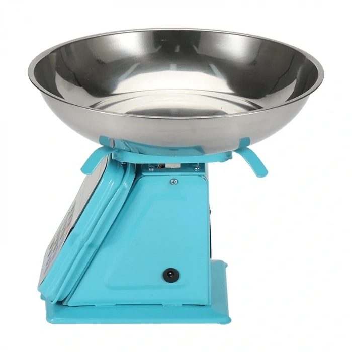 30kg 1g Dijital Kefeli Terazi Pilli Ve Adaptörlü Elektronik Tartı, Paslanmaz Çelik Tepsili Tutar Hesaplama Mavi