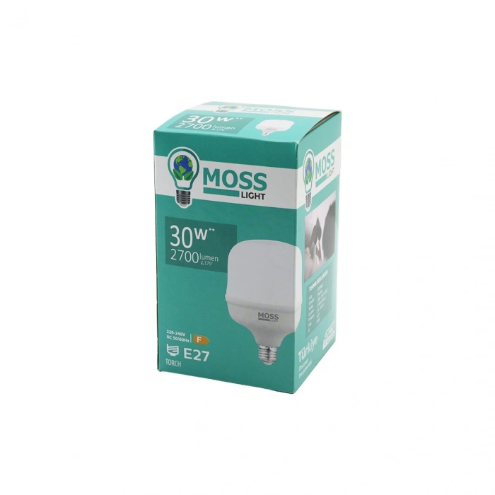 30W  TORCH  LED AMPUL PLASTİK E27 2700LUMEN L175° 5000 SAAT ÖMÜR IP20 185-265V AC MS-3097 (5263)