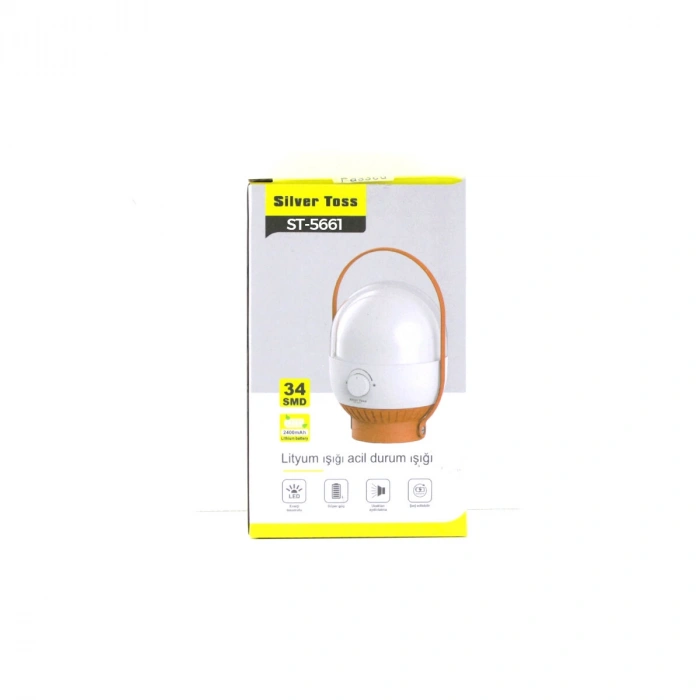34 LED KAMP LAMBASI - FENER USB ŞARJLI AYARLANABİLİR IŞIK 4.8W - 2400mAh ST-5661 (5263)