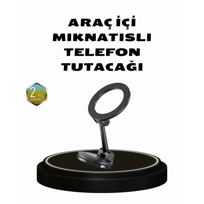 360° Dönebilen Katlanır Manyetik Araç Telefon Tutucu – Magsafe Uyumlu, Kompakt Ve Şık Tasarım