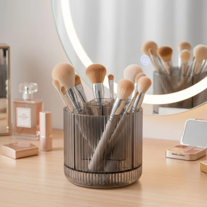 360° Dönebilen Plastik Organizer – Çok Amaçlı Mutfak, Banyo ve Makyaj Malzemesi Düzenleyici, Döner Masaüstü Stand (5263)