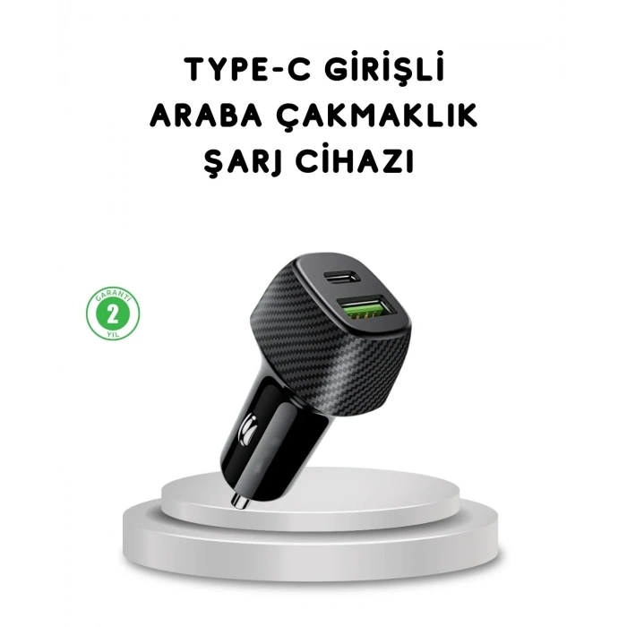 38w Araç Şarj Cihazı Type-c Pd Usb Hızlı Şarj Çift Port