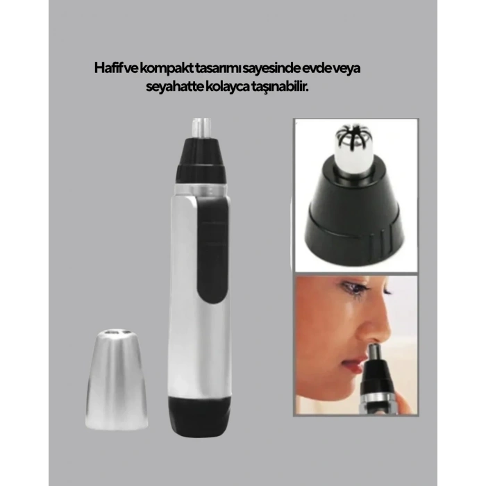3d Bıçaklı Burun Ve Kulak Tıraş Makinesi Pil İle Çalışan Taşınabilir Model