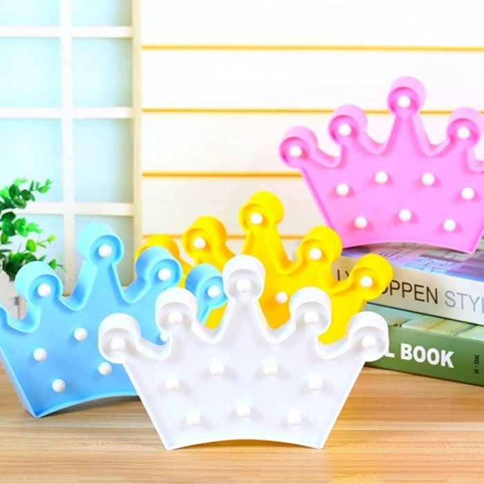 3D Dekoratif Pilli Kraliçe Tacı Model Led Masa ve Gece Lambası (5263)
