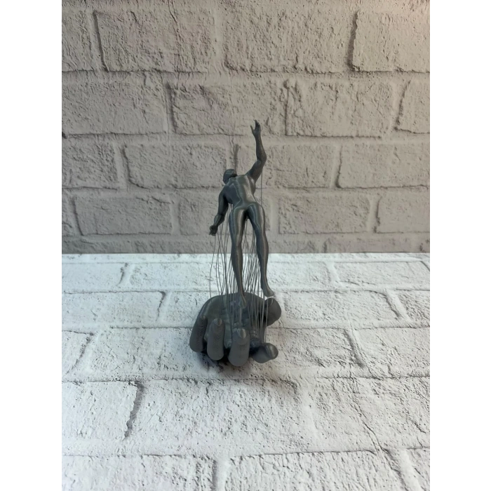 3d El Formlu İnsan Figürü Gri Soyut Tasarım Dekoratif Biblo