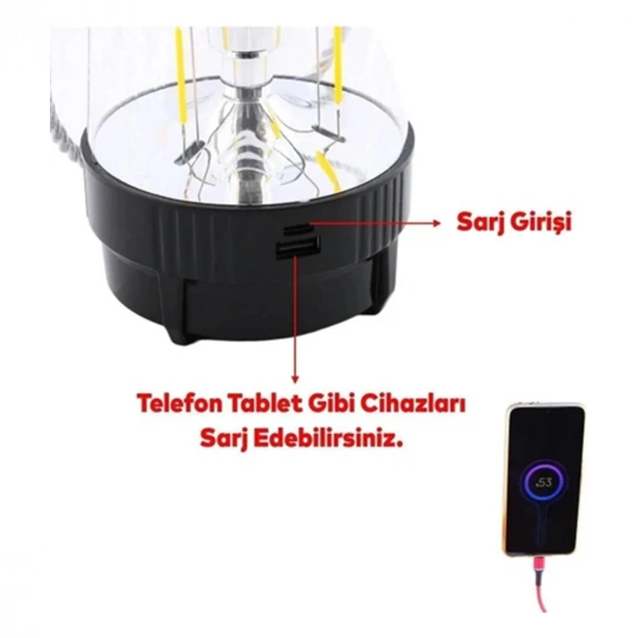 3IN1 DÖNEBİLEN DİSKO RENKLİ - FANUS FENER PİLLİ - POWERBANK 20W HW-978B (5263)