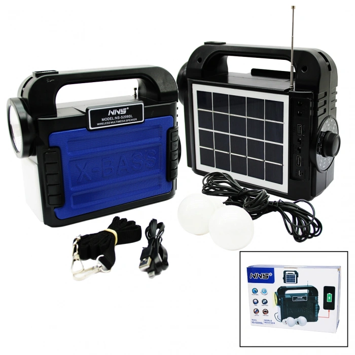 3IN1 - SOLAR 2İN1 EL FENERİ  - RADYO - MP3 BLUETOOTH - USB/ TF PORT - 2 PARÇA  AMPUL KABLOLU - POWERBANK (5263)