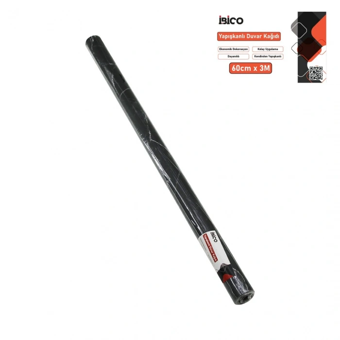 3MT X 60CM SİYAH MERMER DESENLİ TEZGAH ÜSTÜ FOLYO STİCKER - DUVAR KAĞIT KENDİNDEN YAPIŞKANLI - EKO DEKORASYON - DAYANIKLI (5263)