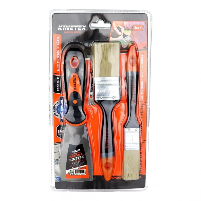 3PCS  BOYACI - NALBUR SET  50MM SPATULA - 2X KESTİRME FIRÇA (5263)