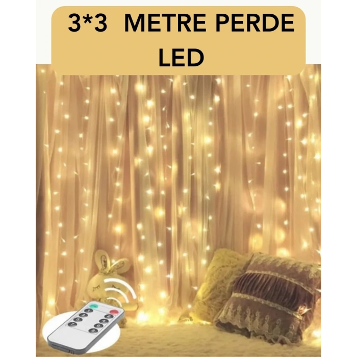 3x3 Metre Perde Led Işık – Parti Ve Bahçe Dekorasyonu