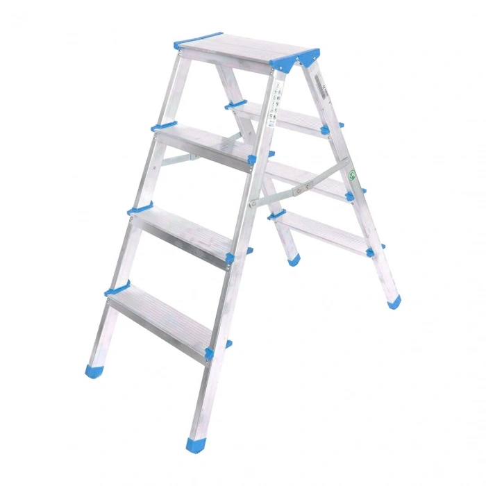 4+4 ÇİFT BASAMAKLI ALÜMİNYUM METAL MERDİVEN YÜKSEKLİK = 92CM BAŞ GENİŞLİK = 8CM (5263)