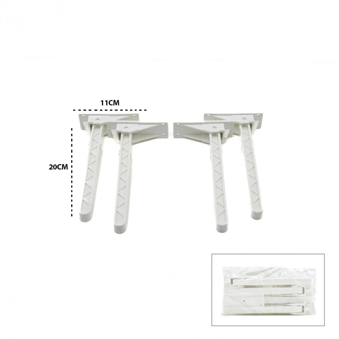 4 ADET BEYAZ SOFRA AYAK KOMPLE PLASTİK 20CM AÇ KAPA (5263)