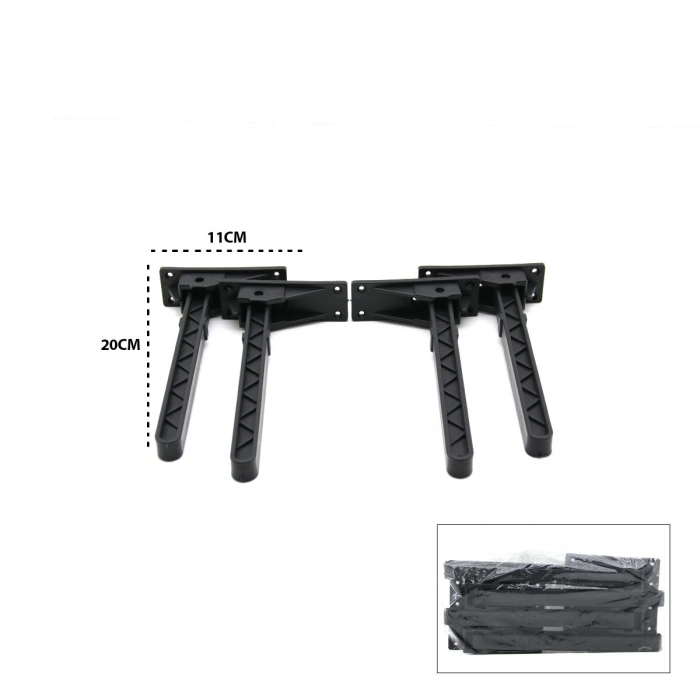 4 ADET SİYAH SOFRA AYAK KOMPLE PLASTİK 20CM AÇ KAPA (5263)