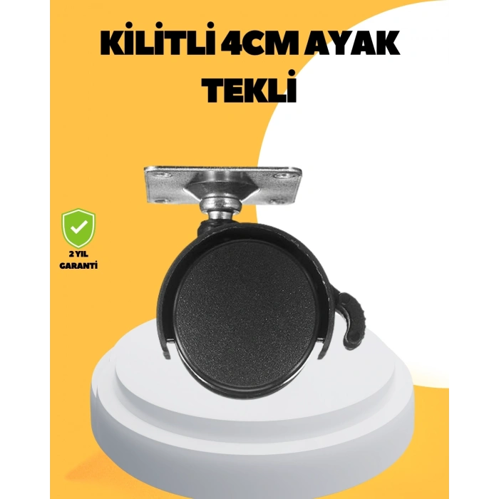 4 Cm Kilitli Mobilya Tekerleği Tekli Sessiz Ve Dayanıklı
