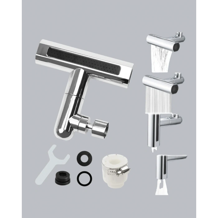 4 Fonksiyonlu Musluk Başlığı 360 Derece Dönebilen Ve Su Tasarruflu