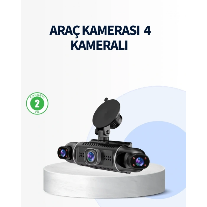 4 Kameralı Araç İçi Kamera 1080p Gps Takip Wifi Gece Görüşlü