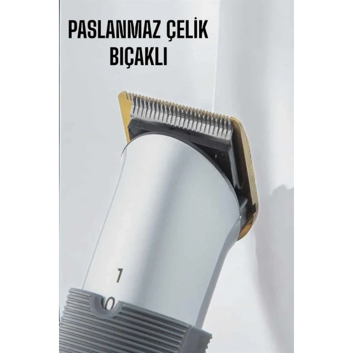 4 Taraklı Profesyonel Şarjlı Saç Ve Sakal Kesme Tıraş Makinesi Seti