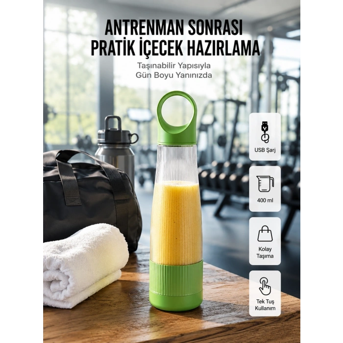 400 Ml Kapasiteli Pratik Taşınabilir Meyve Blender