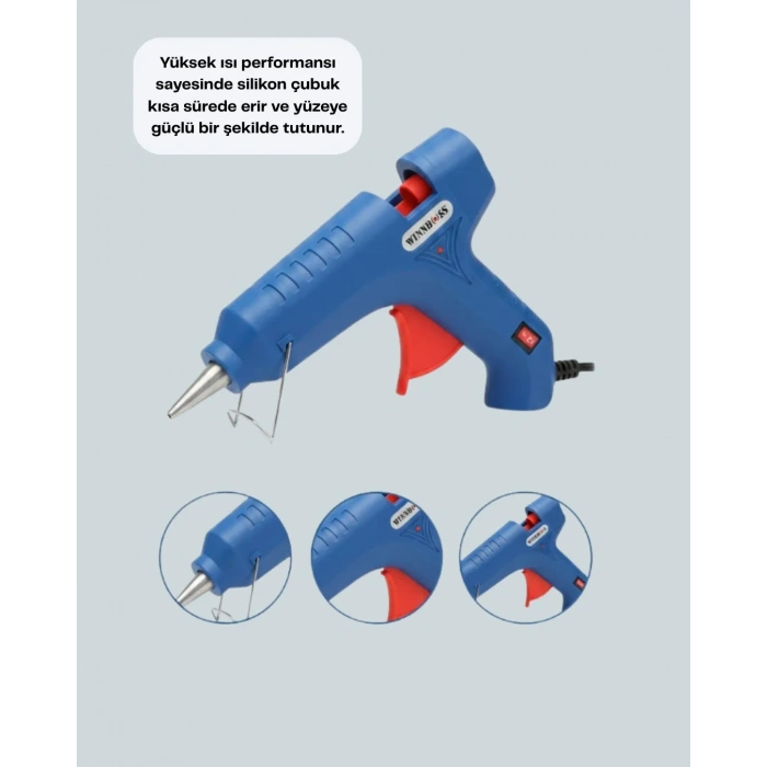 Sıcak Mum Tabancası 40w 5 Silikon Hediyeli Kolay Ve Hızlı Yapıştırma Yeni Nesil