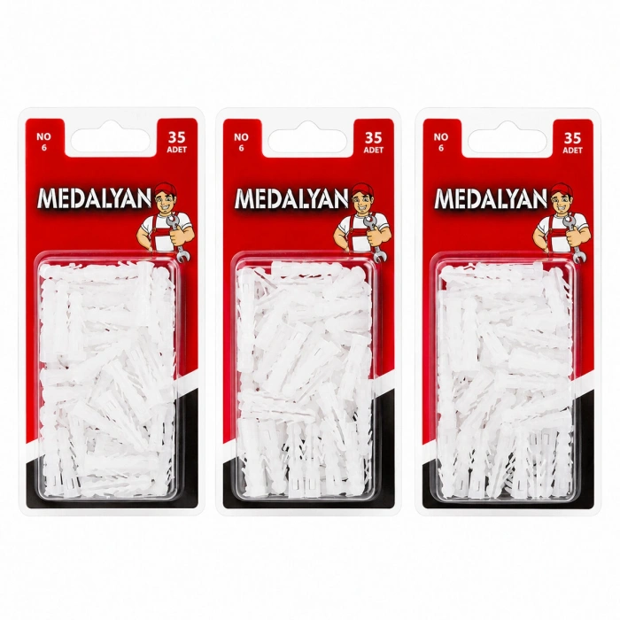 420 ADET NO-6 DÜBEL BEYAZ - PLASTİK 12X35PCS (5263)