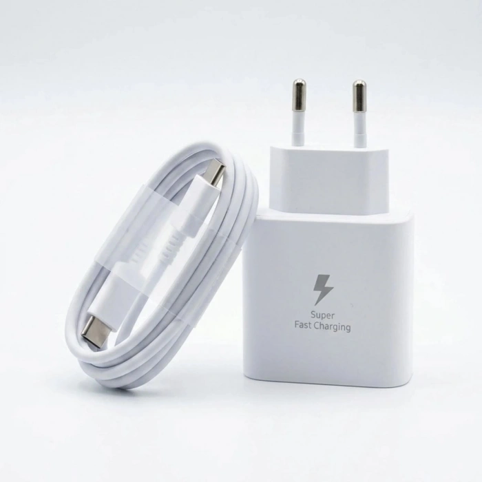 45W Süper Hızlı Şarj Adaptörü USB-C PD 3.0 PPS Fast Charger + 5A Type-C to Type-C Kablo (5263)