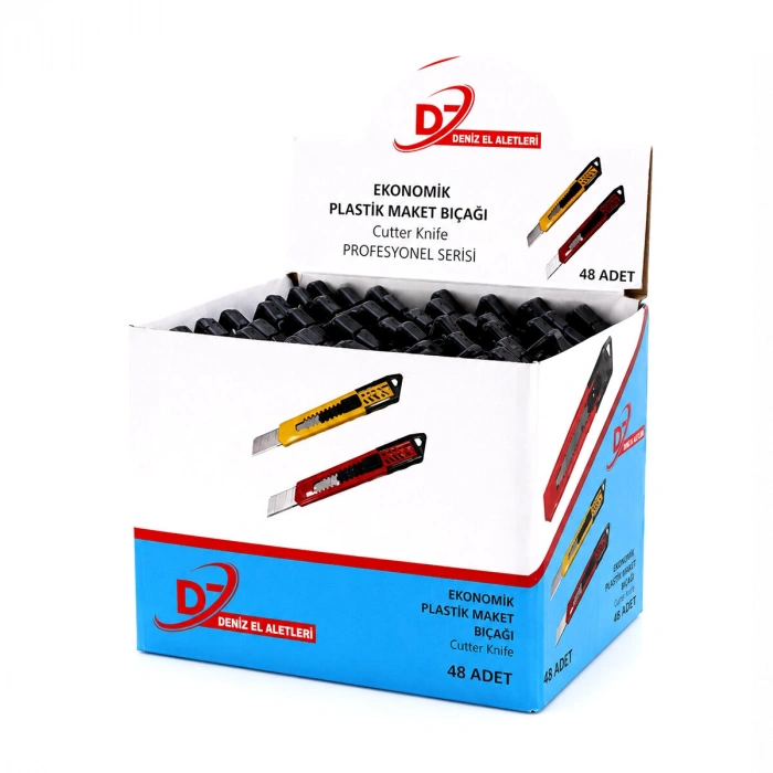 48 ADET EKO PLASTİK FALÇATA MAKET BIÇAK SARI (5263)