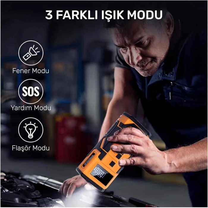 4in1 10.000mAh Akü Takviyeli, Powerbanklı Reflektörlü (5263)
