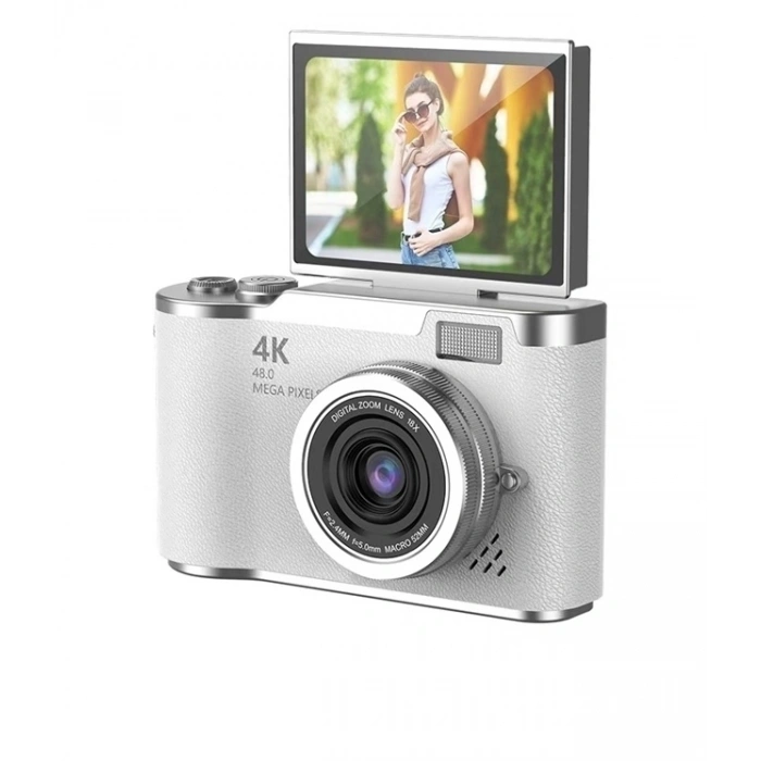 4k Dijital Retro Video Kamera 48mp 18x Zoom Flaşlı (32gb) Kart Dijital Vlog Fotoğraf  Makinesi Türkçe