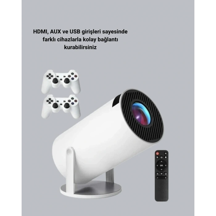 4k Wi-fi 6 Projeksiyon Cihazı – 10.000+ Oyun Desteği, Kablosuz Bağlantı Ve Çoklu Giriş Portları