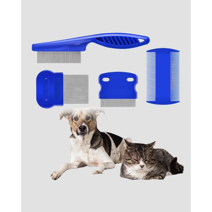 4’lü Kedi Köpek Tüy Temizleme Seti – Paslanmaz Çelik,ergonomik Ve Uzun Ömürlü