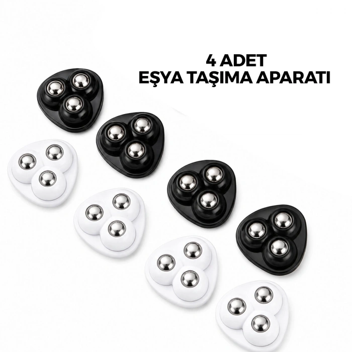 4PCS 3 BİLYA TEKERLEKLİ POŞETLİ MOBİLYA EŞYA TAŞIMA APARATI 360° (5263)