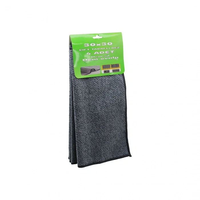 4PCS   30X30CM   ÇİFT TARAFLI=MİKROFİBER - TEL BEZ   ZOR KİR  BEZİ  HEM SİL - HEM OVALA (5263)