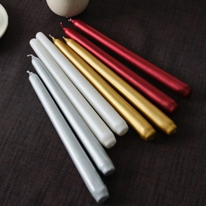 4PCS CANDLE METALİK RENKLER ŞAMDAN MUM 25CM (5263)
