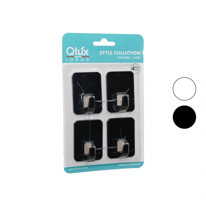 4PCS CLOUD ASKI NO-2 SİYAH - BEYAZ PLASTİK YAPIŞKANLI MONTAJ (5263)