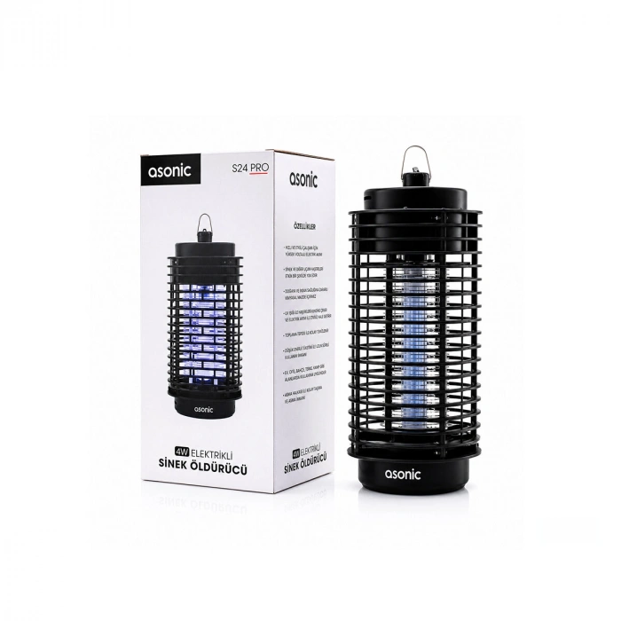 4W - SİYAH KOKUSUZ TAŞINABİLİR LED MAVİ IŞIKLI SİNEK ÖLDÜRÜCÜ S24 PRO (5263)