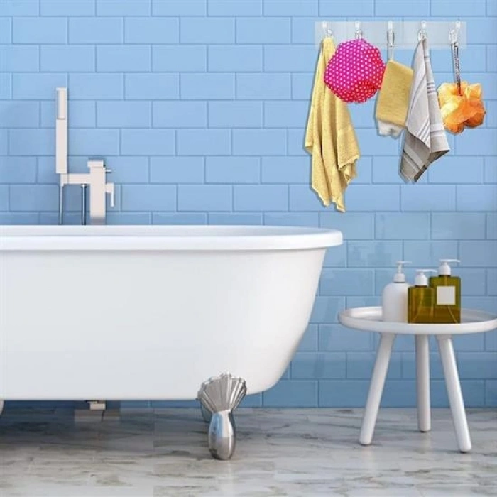 5'li Güçlü Yapışkanlı Şeffaf Duvar Askısı Banyo Mutfak Düzenleyici Pratik Askılık (5263)